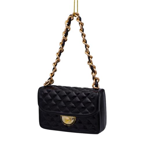 Kersthanger Tasje Zwart 7cm