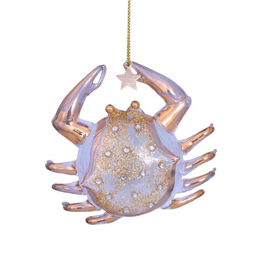 Christmas pendant Crab Gold with Diamonds 9cm