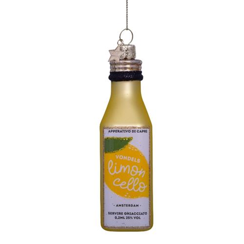 Kersthanger Limoncello fles geel H10,5cm
