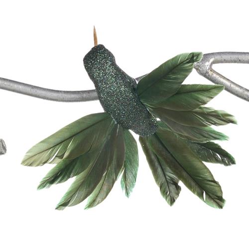 Kerstornament Kolibri op clip groen 13cm