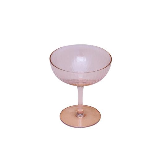 Champagne coupe glass transparent amber 2 pieces
