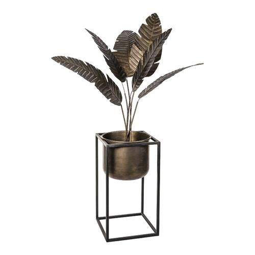 PALMZ METAL PALM LEAVES IN POT OF GOLD