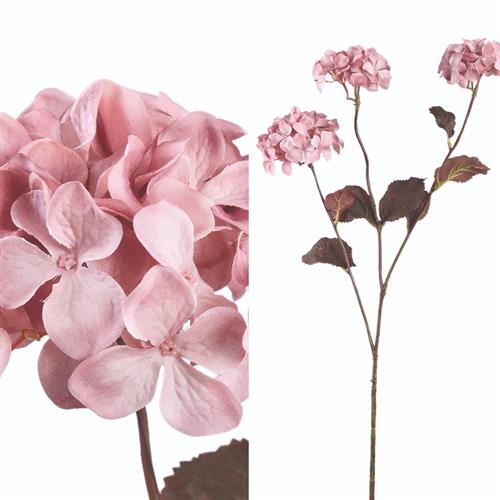 Siertak rose Hortensia 3 bloemen L77xB43cm