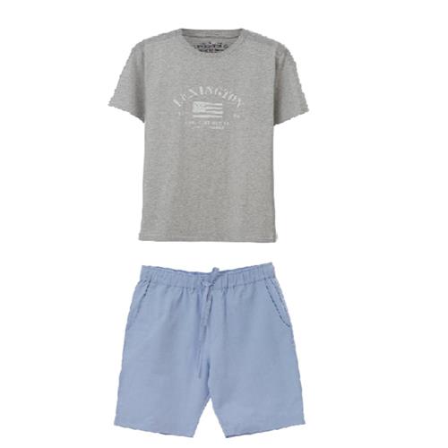 HERENPYJAMA ADAM LICHT GRIJS/BLAUW M