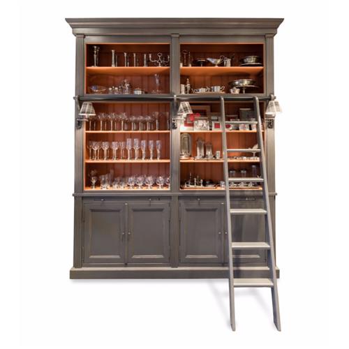 Bibliotheekkast Balmore 2-delig Grijs/Oranje H253