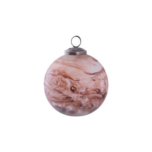 Kerstbal oudroze gemarmerd S 10cm