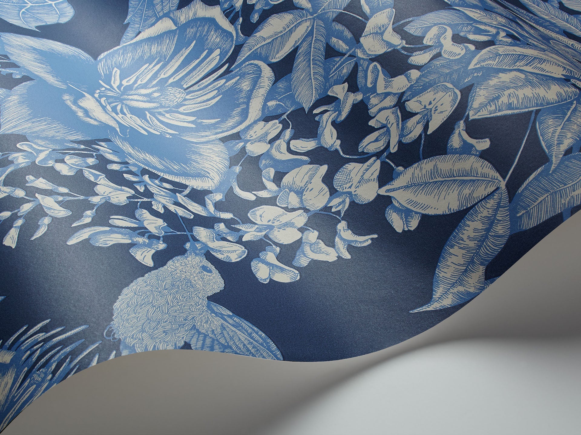 Cole & Son Folie Tivoli, Hyacinth Blue on Midnight