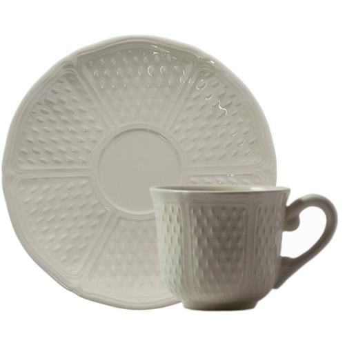 Gien Pont aux Choux coffee cup and saucer US white
