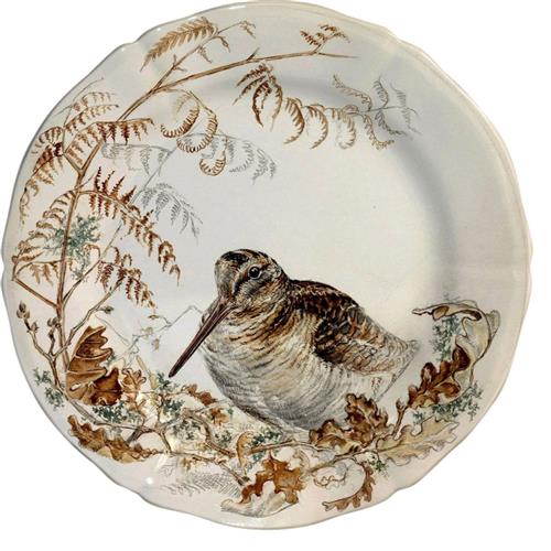 Gien Sologne breakfast plate Bécasse