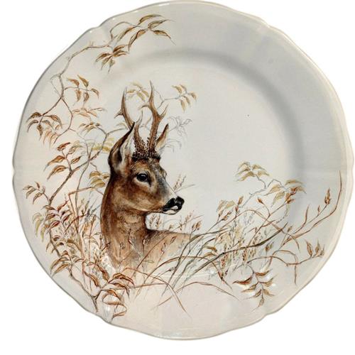Gien Sologne Breakfast plate Chevreuil