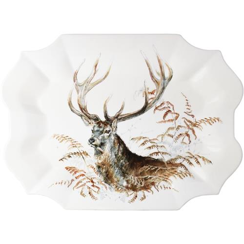 Gien Sologne Scalloped Bowl Deer