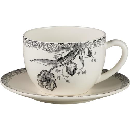 Gien Tulipes Noires Jumbo Cup and saucer