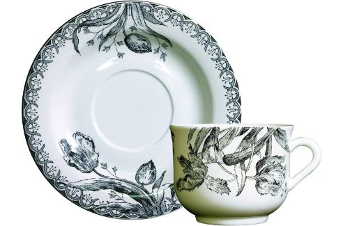Gien Tulipes Noires Breakfast cup and saucer
