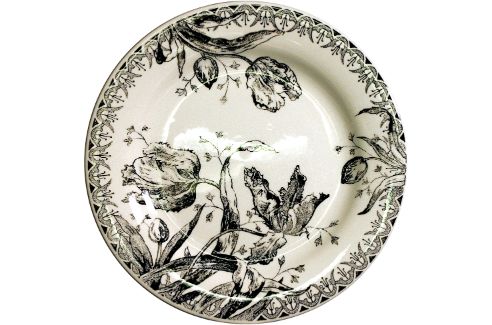 Gien Tulipes Noires cake plate