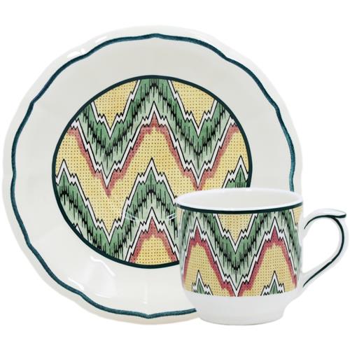 Gien Dominoté Coffee cup and saucer (espresso)