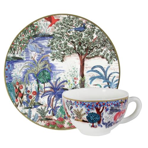 Gien Le Jardin du Palais Coffee/Tea cup and saucer by Pierre Frey