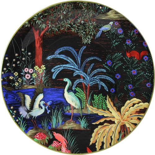 Gien Le Jardin du Palais Breakfast plate Heron by Pierre Frey