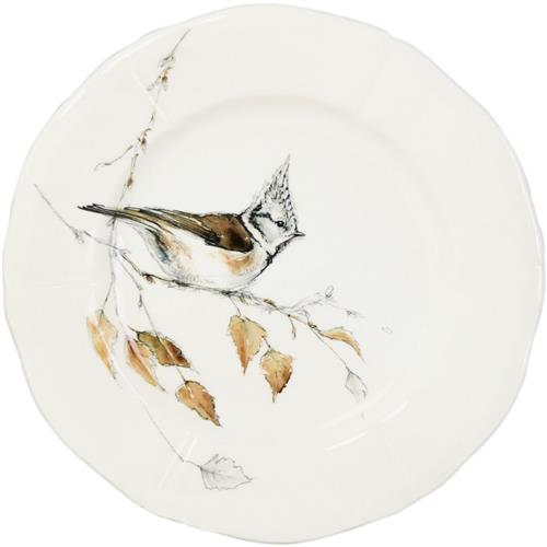 Gien Cake plate Les Oiseaux de la Foret Great Tit