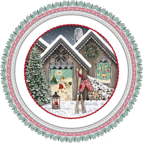Gien Kerstbord 2019 Noël Chalet 22,4 cm