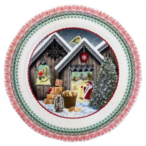 Gien Christmas plate 2020 Noël Chalet 22.4 cm