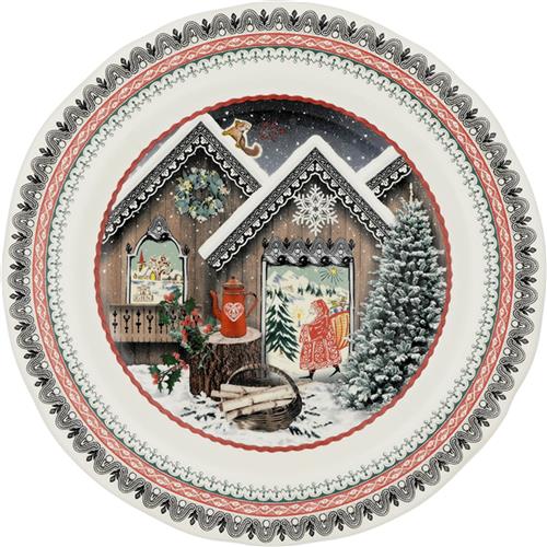 Gien Christmas plate 2024 Noël Chalet 22.4cm