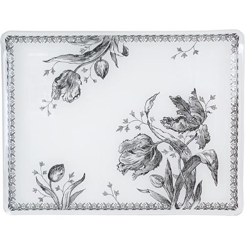 Tray SmallTulipes Noires 37x28.3cm