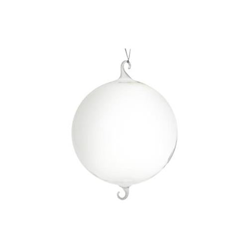 GLASS BALL WITH 2 HOOKS 8CM