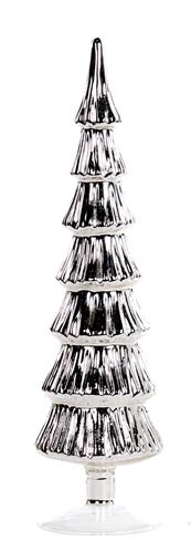 Kerstboom ornament zilver 36 cm