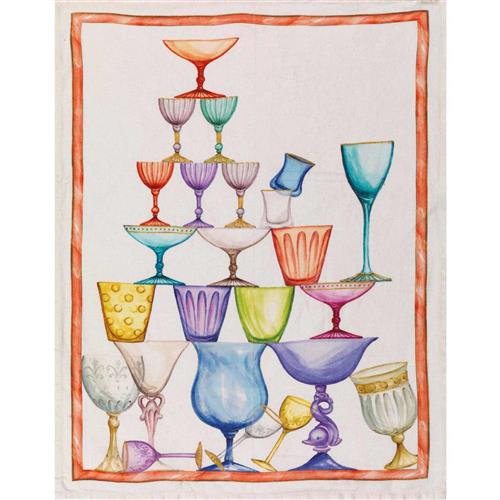 Theedoek Crystal Rood 50x70