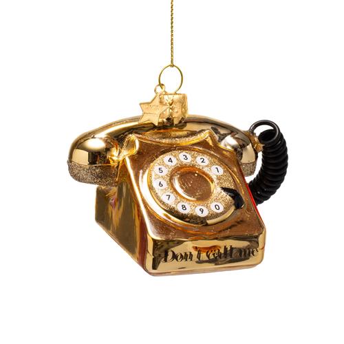 Kersthanger Vintage telefoon H6cm