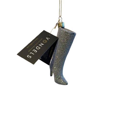 Christmas pendant Glitter boot Silver H11 cm