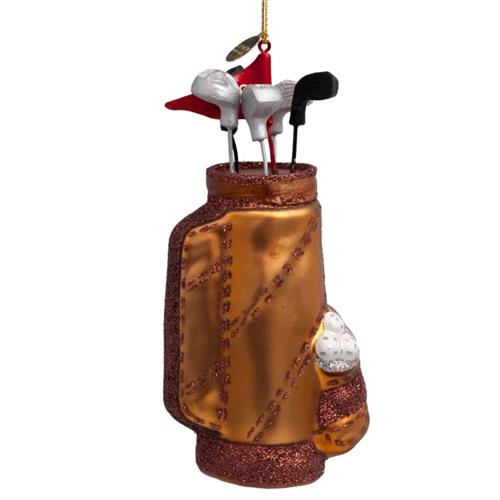 Christmas pendant Golf bag brown 15cm