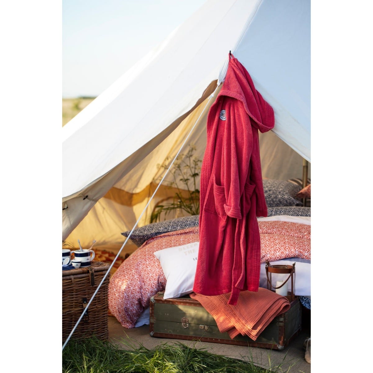 Lexington Bedsprei apricot wafelkatoen 160x240