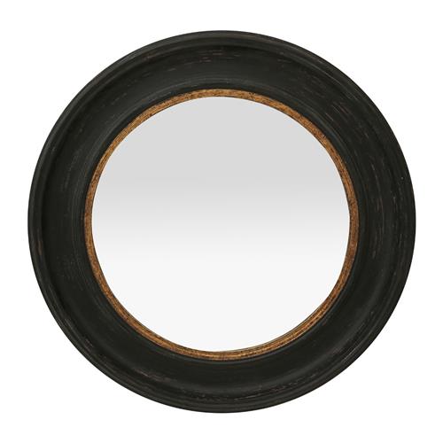 Côté Table Mirror Round Dorion black with gold edge