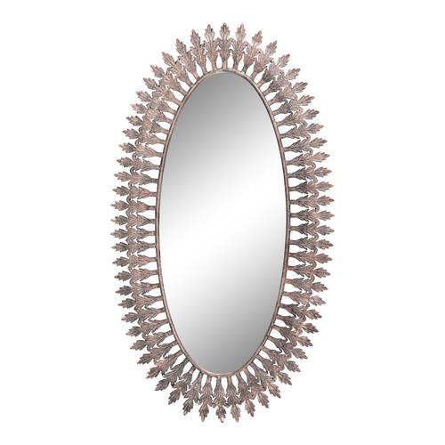 PTMD Mirror Earth oval with feathers