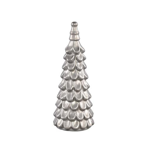 Christmas tree ceramic silver S 25cm