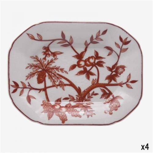 Oval Bowl with red branches 17x13.5cm