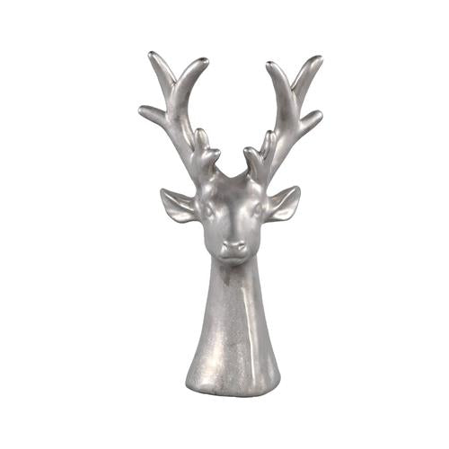 PTMD Deer ceramic silver 15.5x13.5x30cm