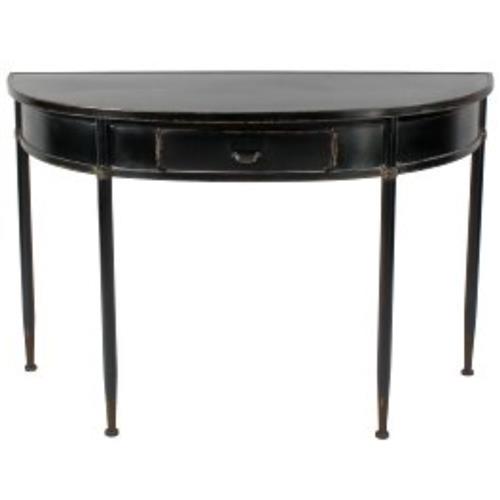 CONSOLE OXFORD HALF MOON WITH TRAY METAL BLACK