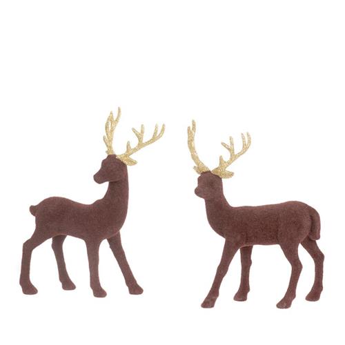 Brown Deer with golden antlers 35cm