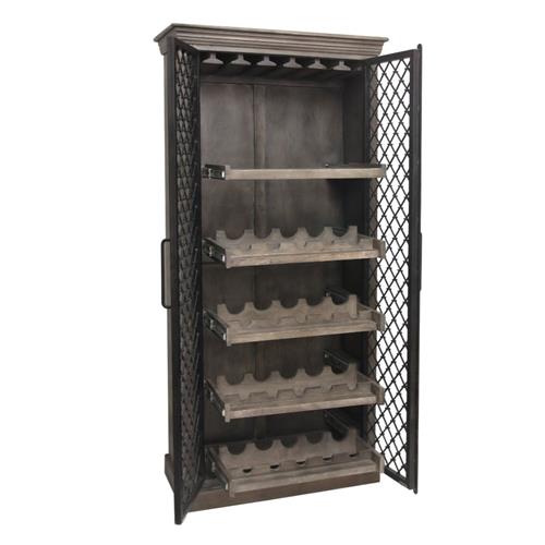 WINE CABINET HOPPER MANGOHOOD/METAL 181.5X86X37