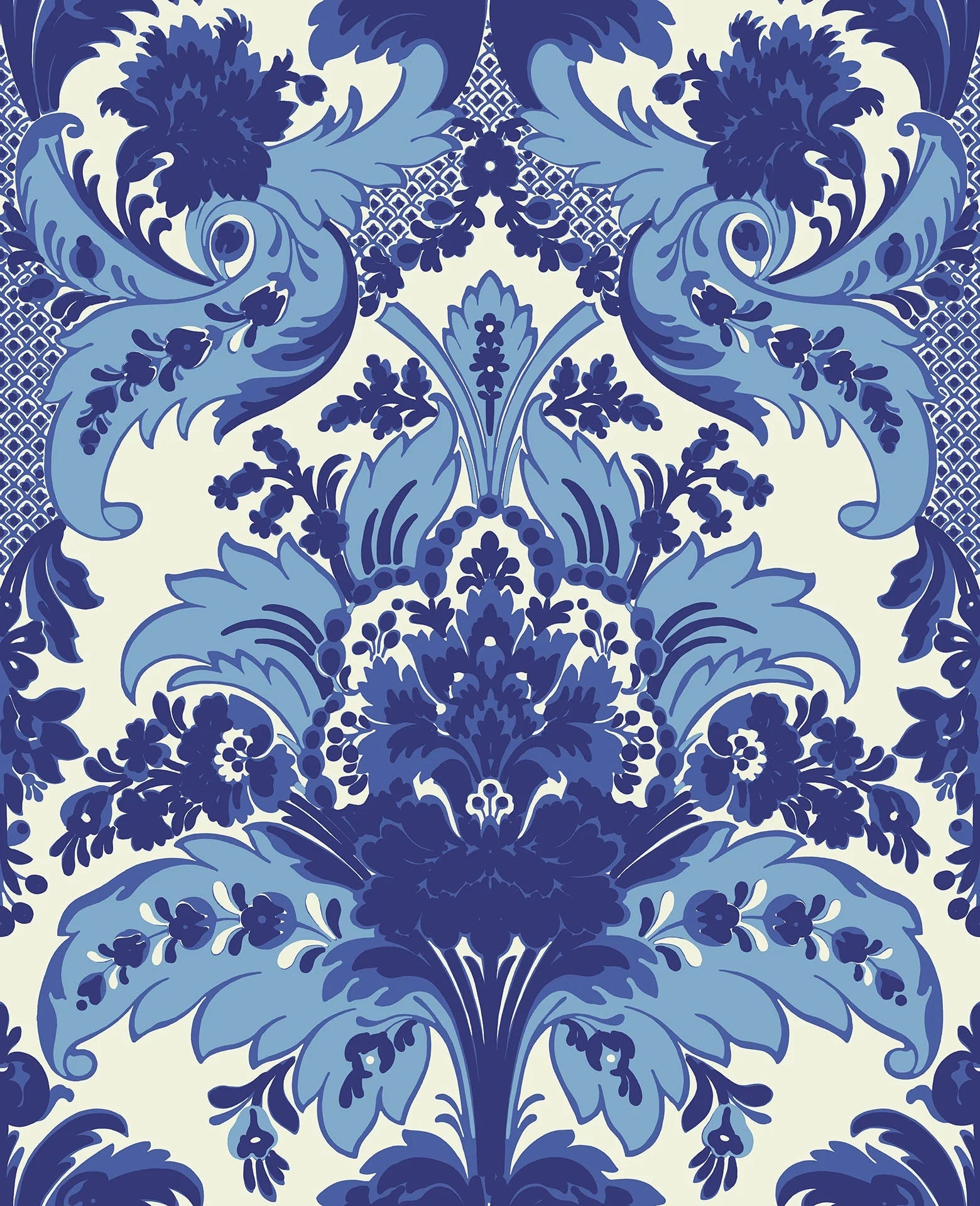 Cole & Son Albemarie, Aldwych, Multi Blue on White