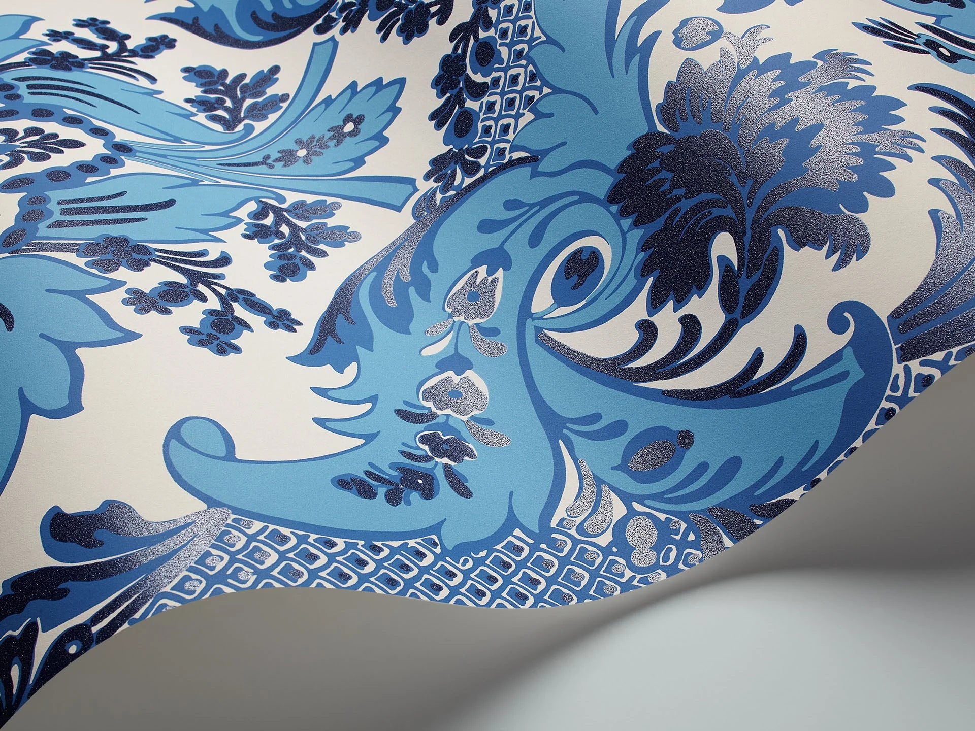 Cole & Son Albemarie, Aldwych, Multi Blue on White