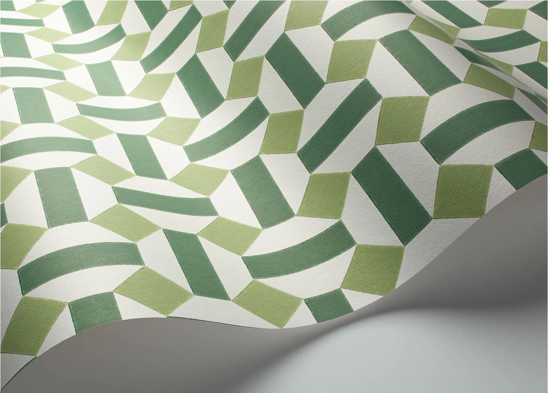 Cole & Son Seville Alicatado, Leaf Greens on Chalk
