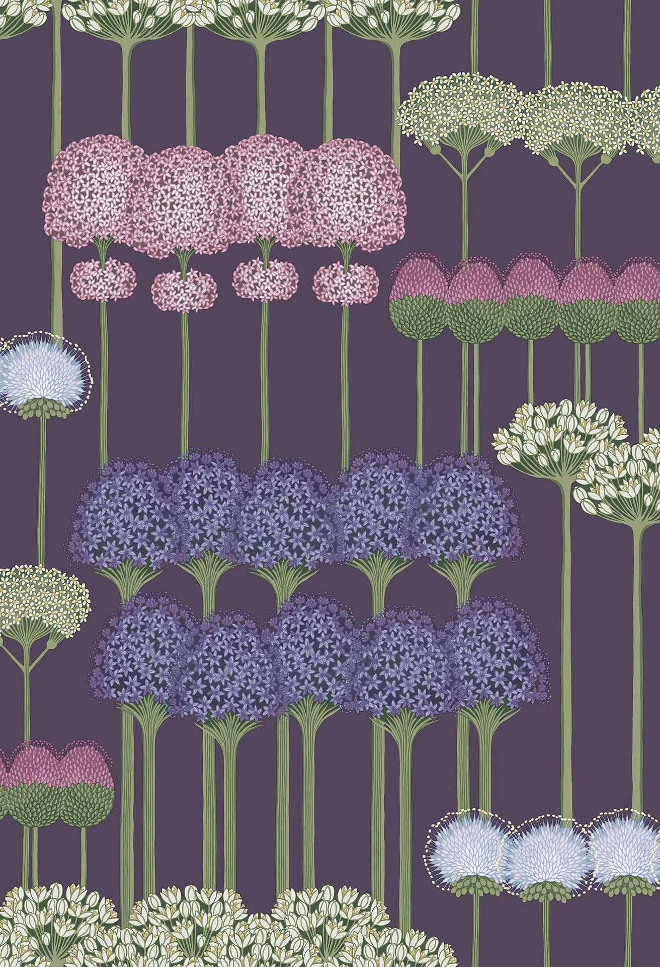 Cole & Son Botanical - Botanica, Allium, Mulberry & Heather on Violet