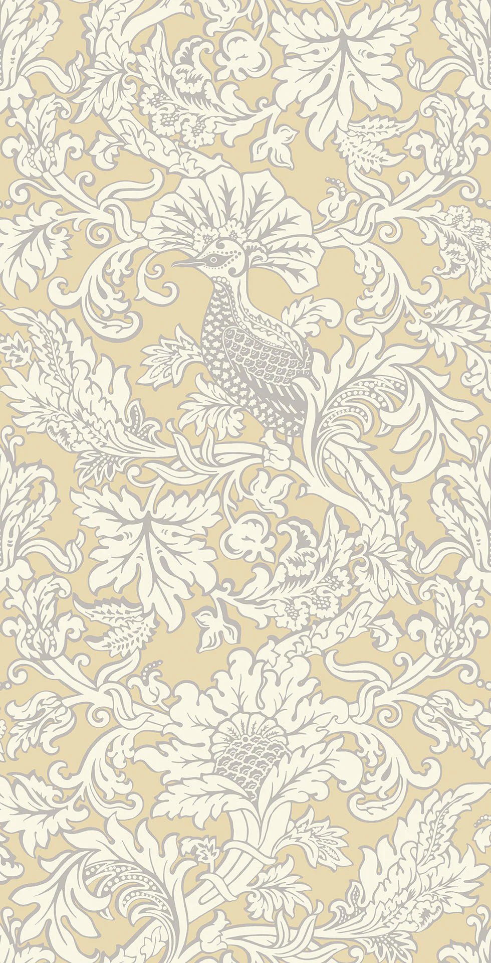 Cole & Son Mariinsky Damask Balabina, White on Yellow