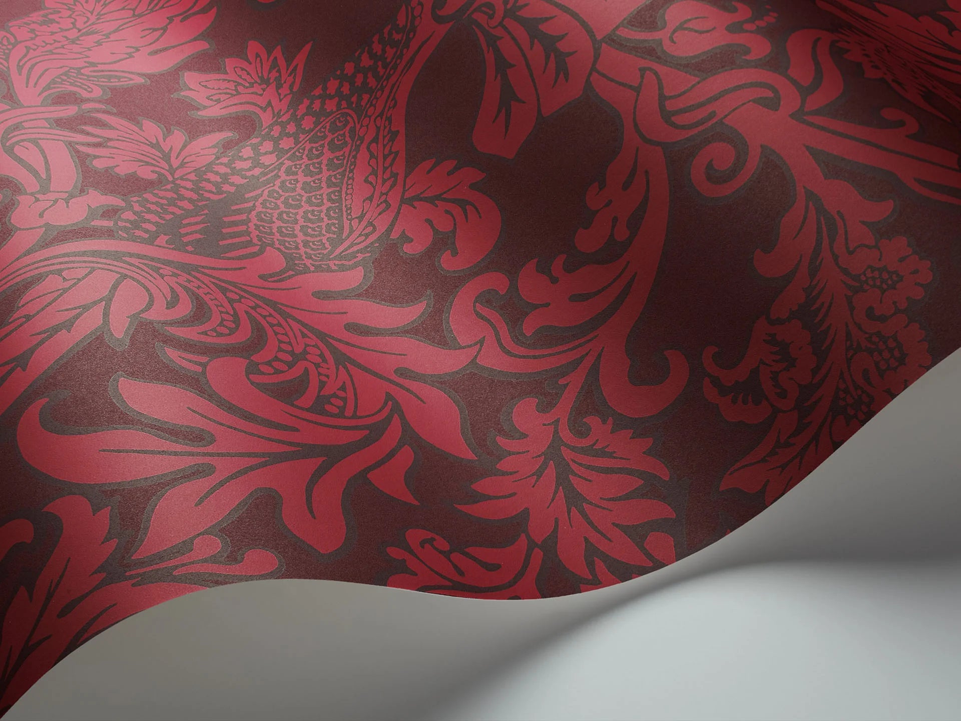 Cole & Son Mariinsky Damask Balabina, Red on Crimson
