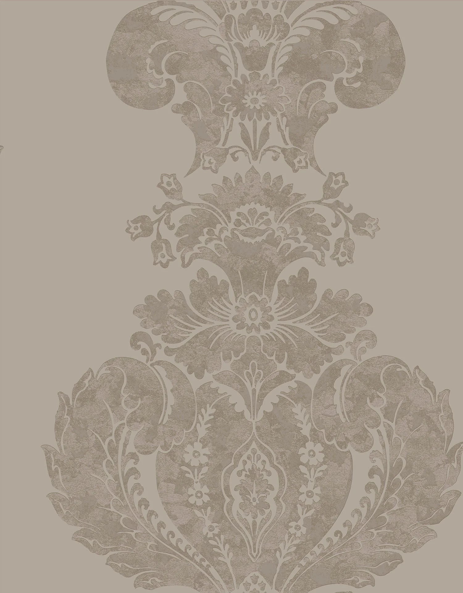 Cole & Son Albemarie, Baudelaire, Metallic Gilver on Dark Taupe
