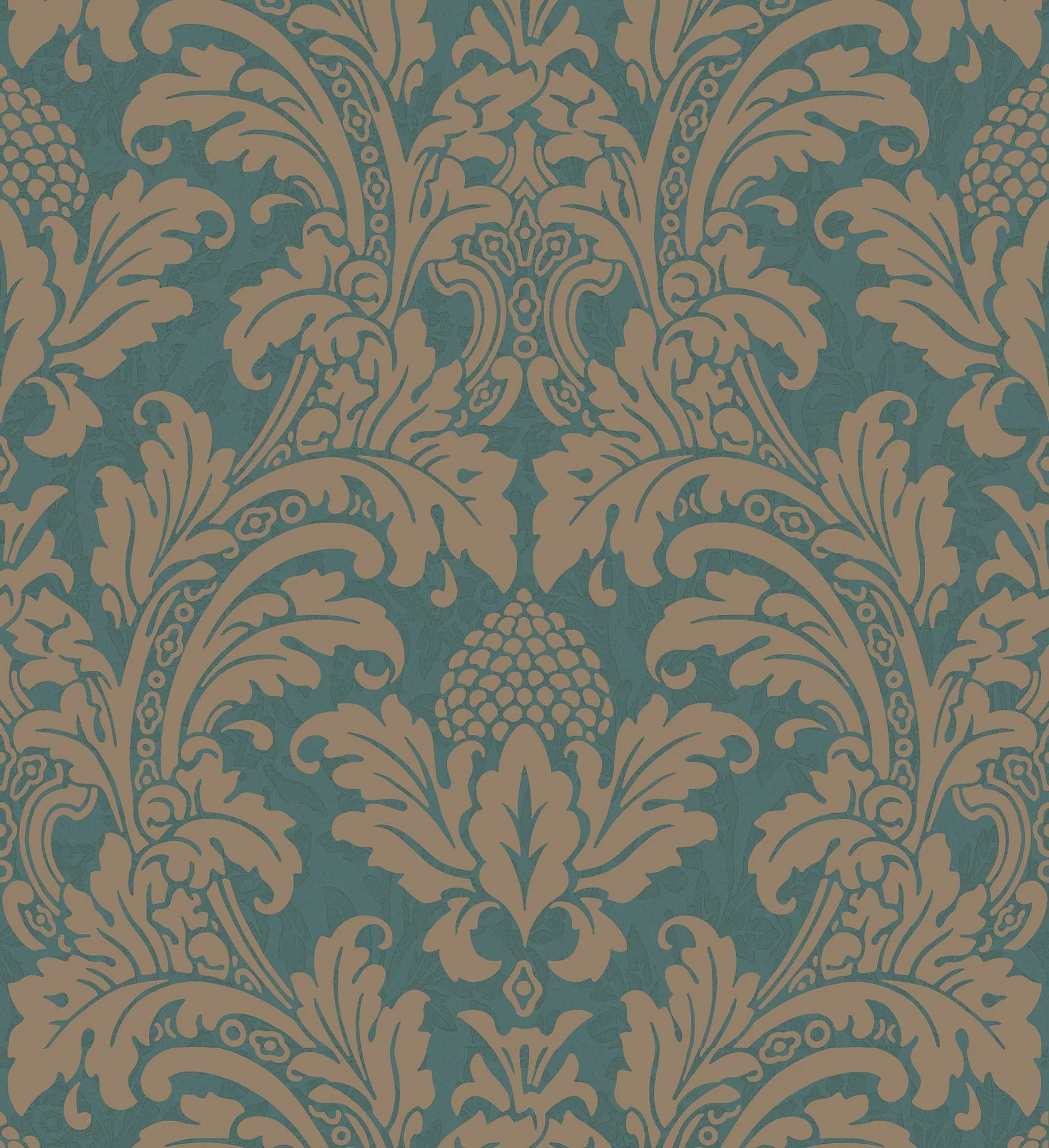 Cole & Son Albemarie, Blake,  Metallic Gold on Teal,