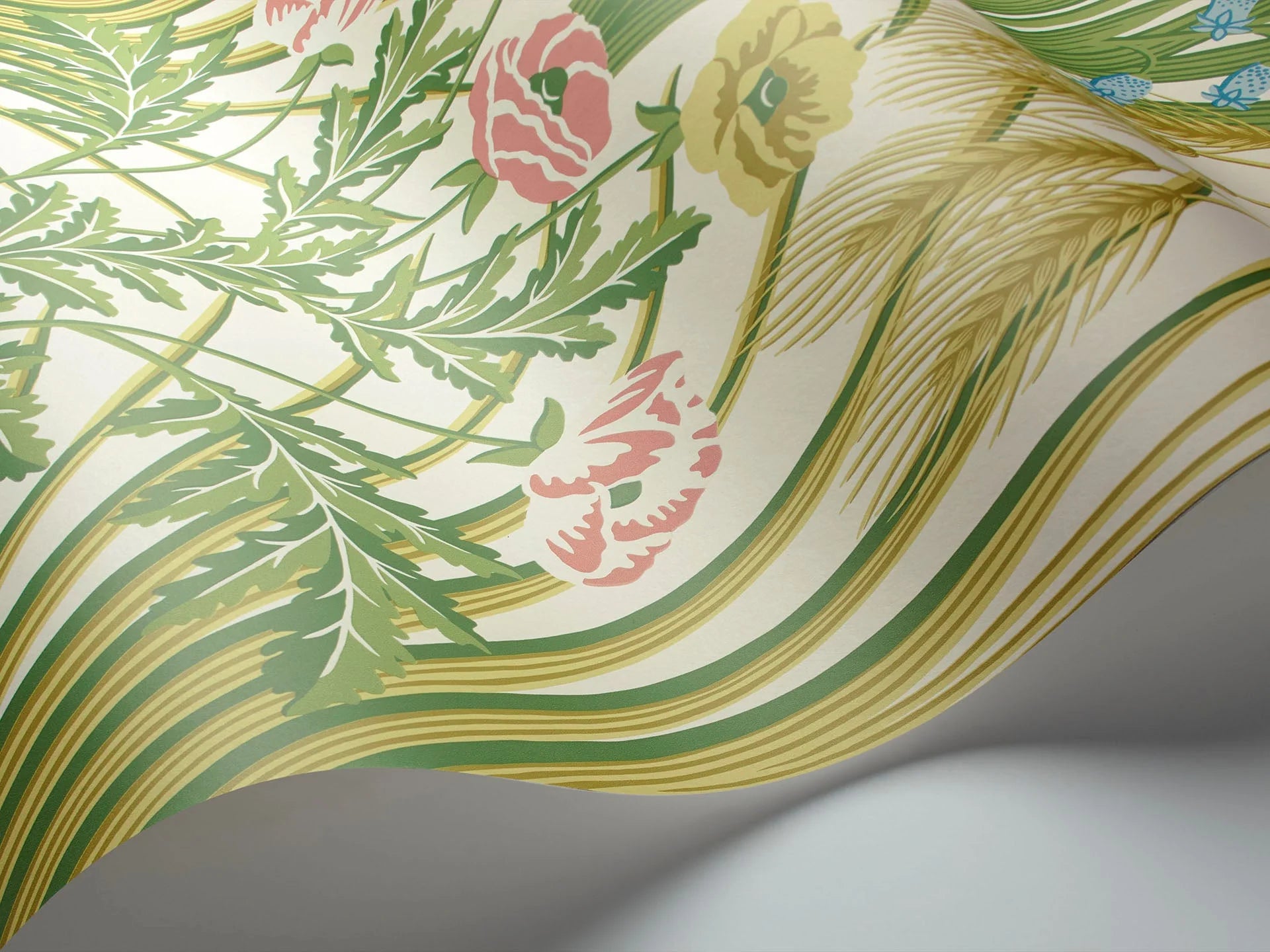 Cole & Son Botanical - Botanica,  Bluebell,  Leaf Green & Cerulean Sky on Chalk